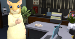 Sims 4 hamster man with cupcake
